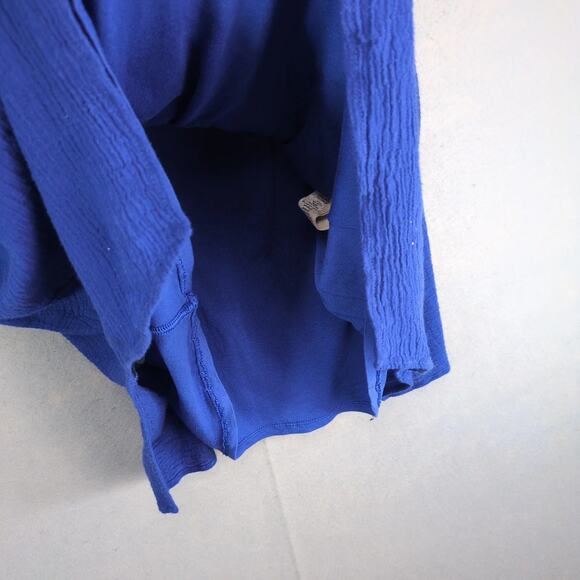 Soft Surroundings Cotton Gauze A-Line Dress Sz PXS Periwinkle Blue V-Neck Casual - Picture 9 of 10